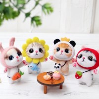 양모펠트 니들펠트 캐릭터 고양이 DIY 공예 세트 키트 인형만들기