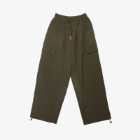 테일러 나일론 카고 와이드 팬츠 (카키)