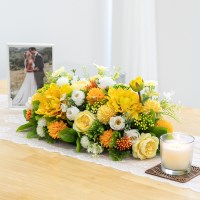 알륨 조화 꽃 센터피스 셀프웨딩 클레멘타인 43cm