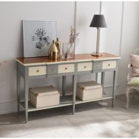 깔끔한 모던 엔틱풍 장식용 원목 콘솔 테이블(150cm) 얇은 낮은 좁은