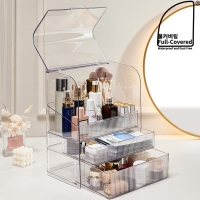 풀커버링 특대형 솔리드 화장품 정리함 화장대 수납함