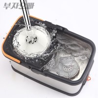 [고급형] 프리미엄 올스틸 통돌이 회전걸레 스텐레스 회전청소기