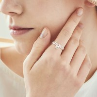 [지니,이설 착용] silver heart chain-ring