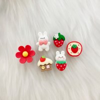 딸기 토끼 6pcs 지비츠 신발파츠 세트