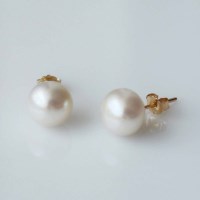 14K 버튼 담수진주 귀걸이 (8~8.5mm)