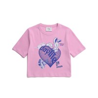 데이라이프 하트 데이니 크롭 하프 티셔츠 (핑크)