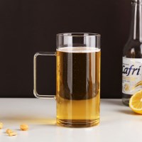 심플 내열유리  머그컵 2type 깨끗하고 투명한 손잡이 유리컵