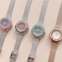 여성 메쉬 컬러 프레임 손목시계 (4colors)