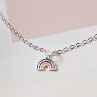 925 SILVER 실버 레인보우 심볼 목걸이