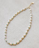 Triple combi color  pearl necklace