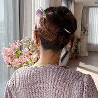 튤립 꽃 메탈 올림머리 비녀