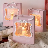 핑크 쇼핑백 워터볼 오르골 3TYPE