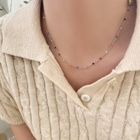 [자체제작] 써지컬 블랙 컬러 볼 티셔츠 팬던트없는 목걸이