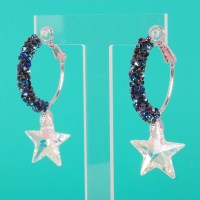 [쥬아나윤]스와로브스키 별 크리스탈 원터치 링 귀걸이