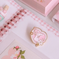Cherry blossom rabbit  pin badge
