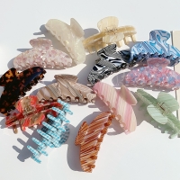 [색감영롱] 데일리 하프문 반달 자개 셀룰로오스 집게핀 13color