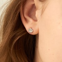 [s925post]크리스탈 쉘 이어링