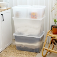 보노하우스 포터 반 투명 옷 정리함 대형 투명 리빙박스 72L