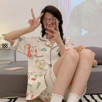 [인기템] 퍼피 냥이 시원한 반팔 파자마 세트 여름 우정 잠옷 수련회