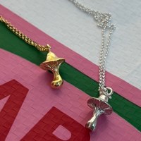 실버92.5 머쉬룸 버섯 목걸이