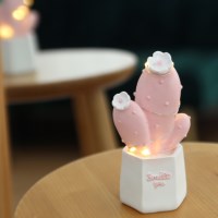 내일의공간 핑크 선인장 모형 LED 무드등