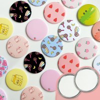 귀염뿜뿜 파스텔 휴대용 원형 손거울