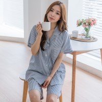 여자홈웨어 모달 여름잠옷 스트라이프 파자마 실내복