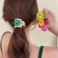 [1+1] 포니테일 스마일 집게핀 머리핀 장식 헤어 미니 집게 특이한 