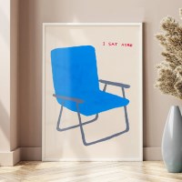 일러스트 그림 인테리어 포스터 블루체어