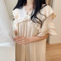 크렘므 순면100% 원피스 공주 잠옷 파자마 홈웨어