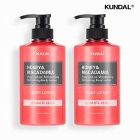 쿤달 허니&마카다미아 퓨어 바디로션 500ml 2개 화이트머스크