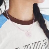 Lovely pink crystal Necklace 러블리 핑크 크리스탈 목걸이