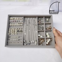 풀커버링 초대형 간편벨벳 화장대서랍 악세사리 보관함-3분할