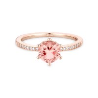판도라 188289C01 핑크 스파클링 크라운 솔리테어 로즈 반지