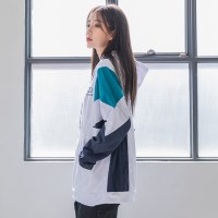 앨빈클로 BURNING 컬러 블록 오버핏 후드티 DLX732 (2 COLOR)