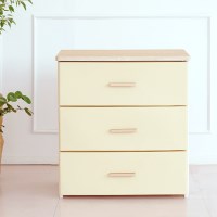 보노하우스 모나코 우드상판 서랍장 3단 골드핸들 수납장