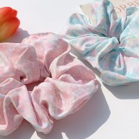 [1+1][5color] 파스텔 컬러 수채화 물감 그림 플라워 곱창 머리끈
