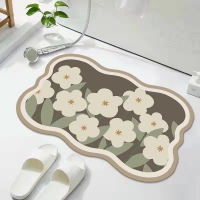 슈가제니 빨아쓰는 플라워 화장실 욕실 발매트