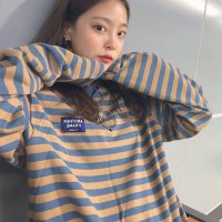 여성 스트라이프 긴팔 티셔츠