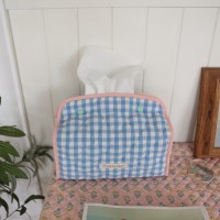 피크닉 블루 체크 티슈케이스