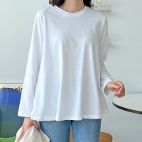 {신상/44~66반} 당일발송 데일리룩 가을 A라인 라운드넥 100 와이트