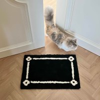 페이퍼가든 자체제작 쟈뎅드 플뢰르 터프팅 러그 블랙 단품 발매트