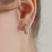 (실버925) 오팔 모던 귀걸이 EC3062