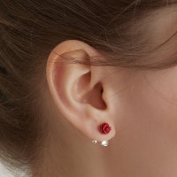 [10/24 예약배송] (실버925) 스탠다드 장미 이어자켓 귀걸이 EC3043
