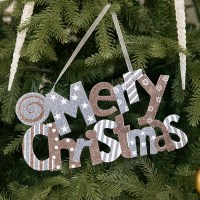 [1+1] 크리스마스 글자 트리 장식 실버브라운 믹스폼 30x15cm