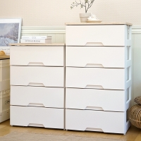 보노하우스 러쉬그레인 우드상판 플라스틱 서랍장 2단~6단 수납장