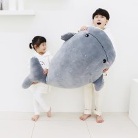 [바디필로우] 모찌쿠션 130cm 엄마고래상어(그레이) 인형