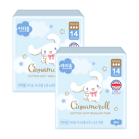 마리솜 시나모롤 순면소프트 중형 생리대 14p X2팩