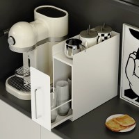 틈새 슬림 주방 수납 선반 홈카페 철제 슬라이딩 수납장