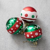 크리스마스 볼 트리 장식 레드그린 60mm [6개입] 꾸미기 소품